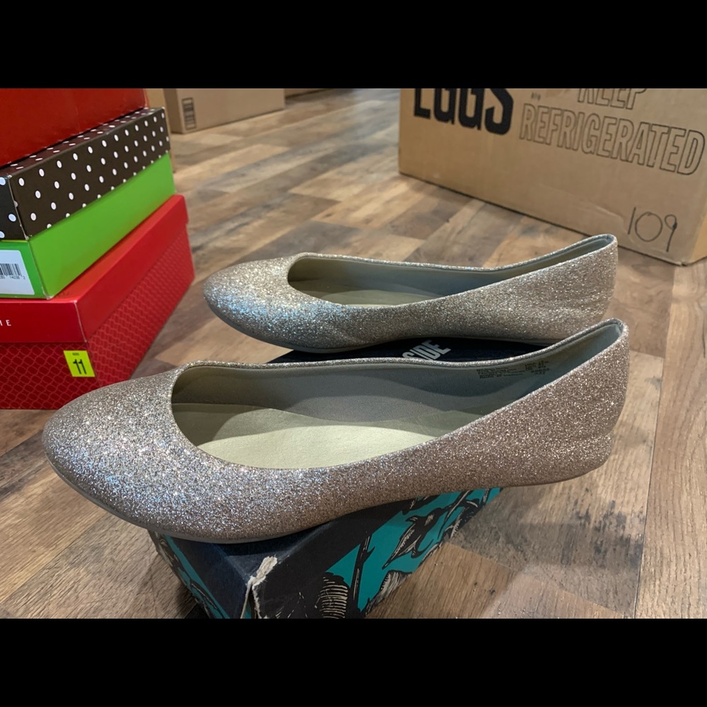 Gold Glitter Flats